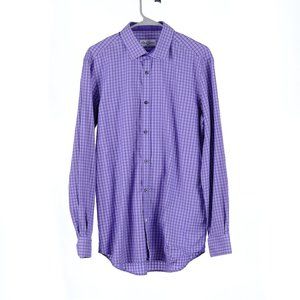 Robert Graham Purple Button Front Shirt Men's 42 16.5